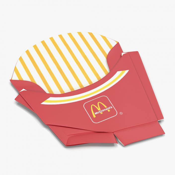 Crumpled Empty French Fry Box McDonalds 3D model