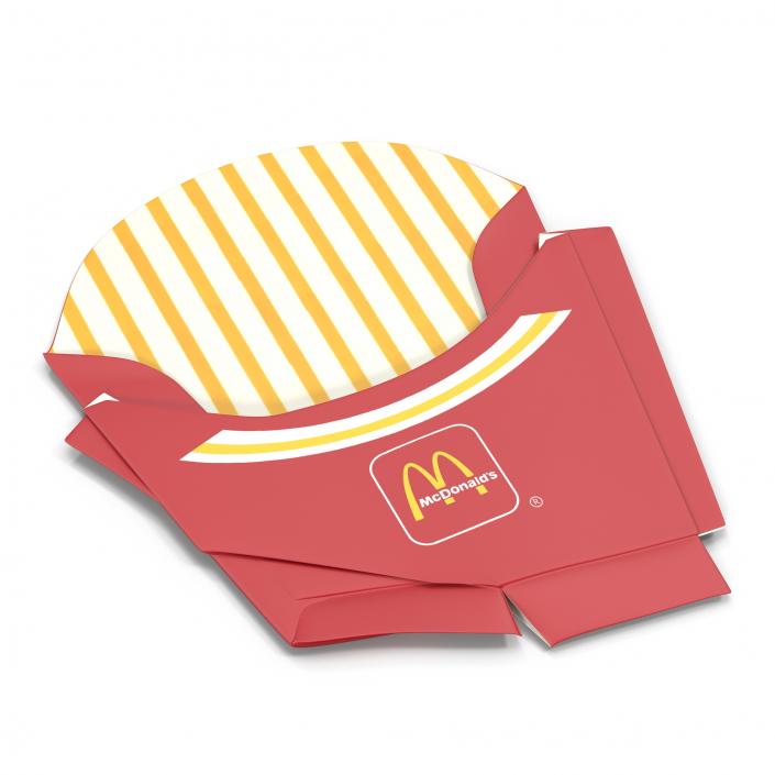 Crumpled Empty French Fry Box McDonalds 3D model