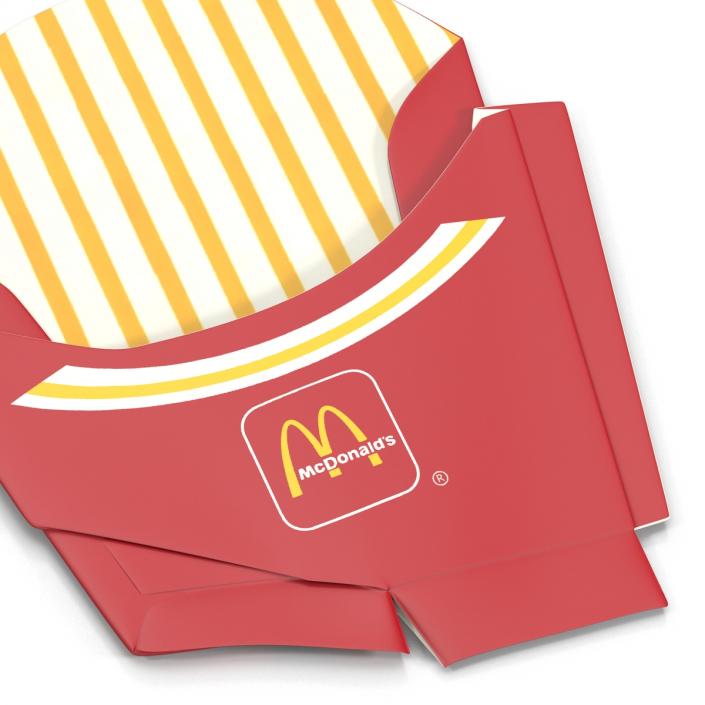 Crumpled Empty French Fry Box McDonalds 3D model