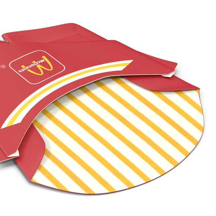 Crumpled Empty French Fry Box McDonalds 3D model