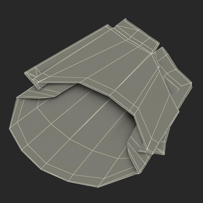 Crumpled Empty French Fry Box McDonalds 3D model