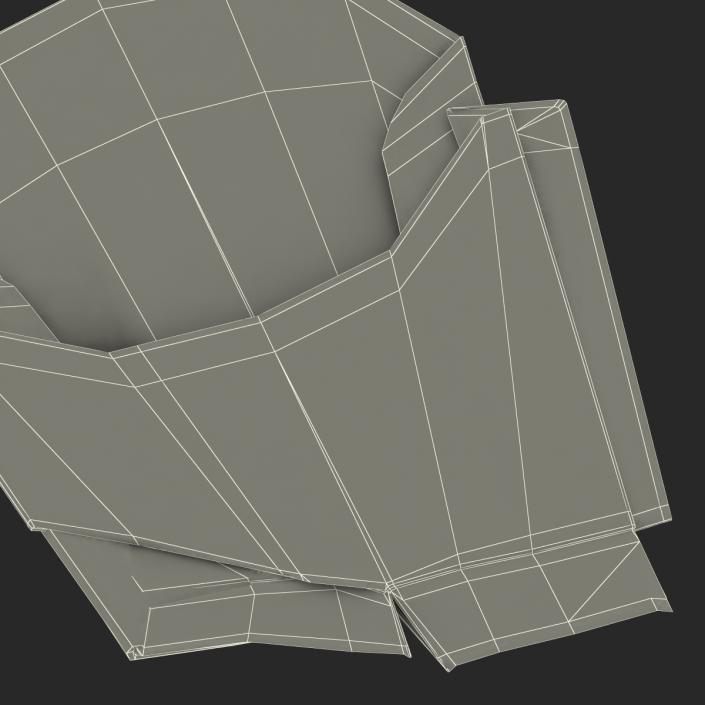 Crumpled Empty French Fry Box McDonalds 3D model