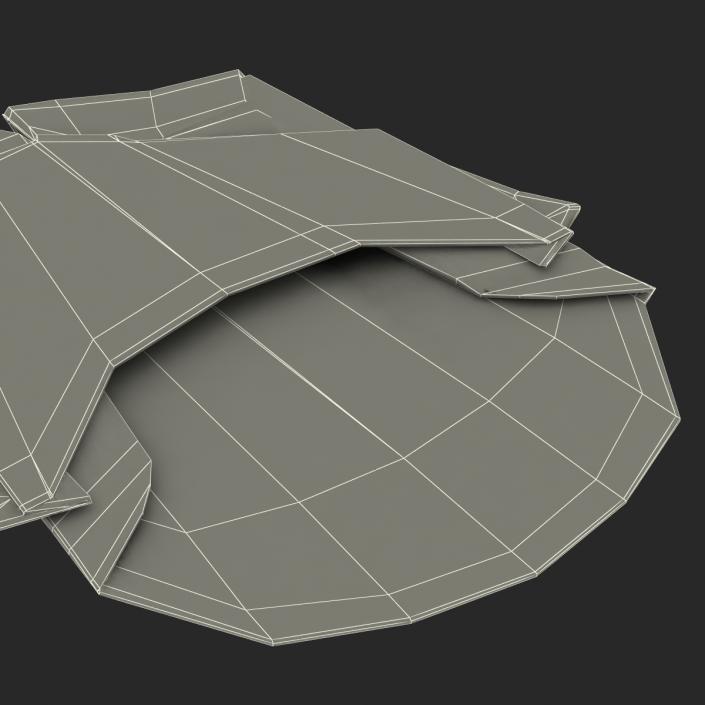 Crumpled Empty French Fry Box McDonalds 3D model