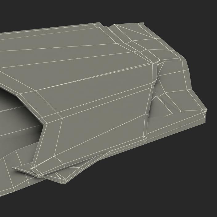 Crumpled Empty French Fry Box McDonalds 3D model