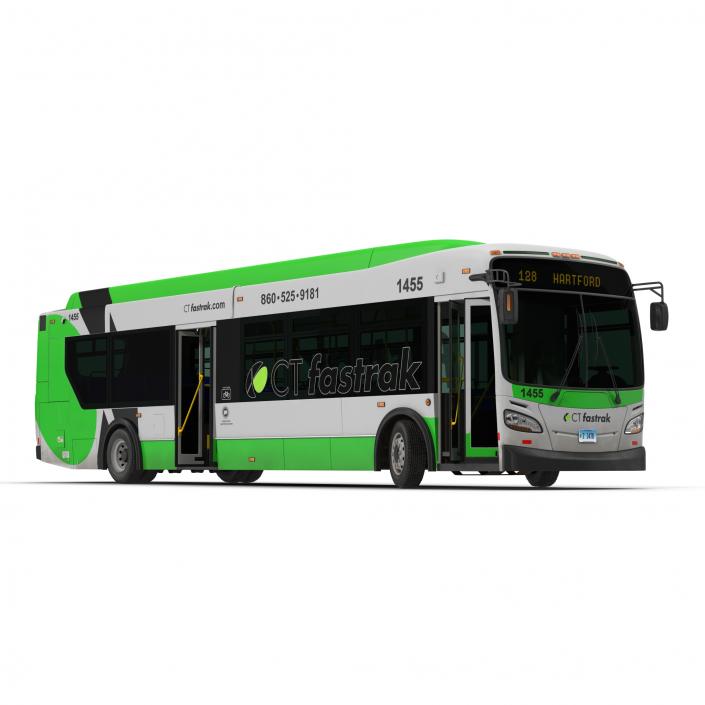 New Flyer Xcelsior XD40 Bus CTfastrak Rigged 3D model