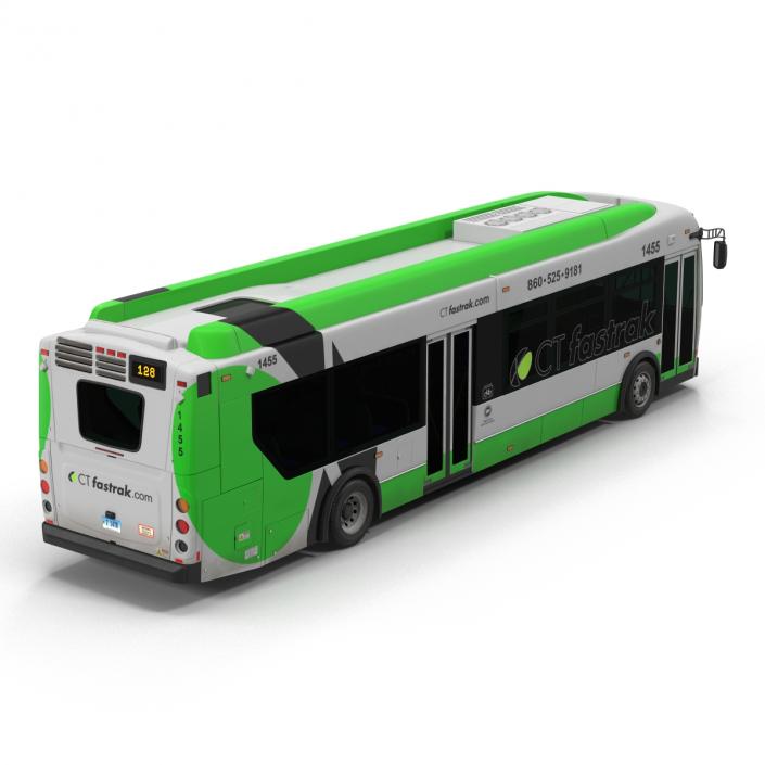 New Flyer Xcelsior XD40 Bus CTfastrak Rigged 3D model