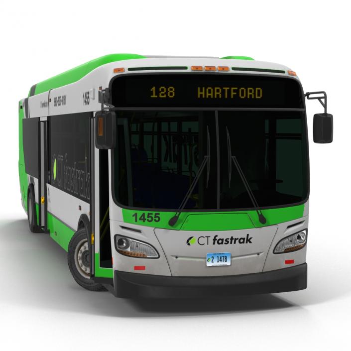 New Flyer Xcelsior XD40 Bus CTfastrak Rigged 3D model