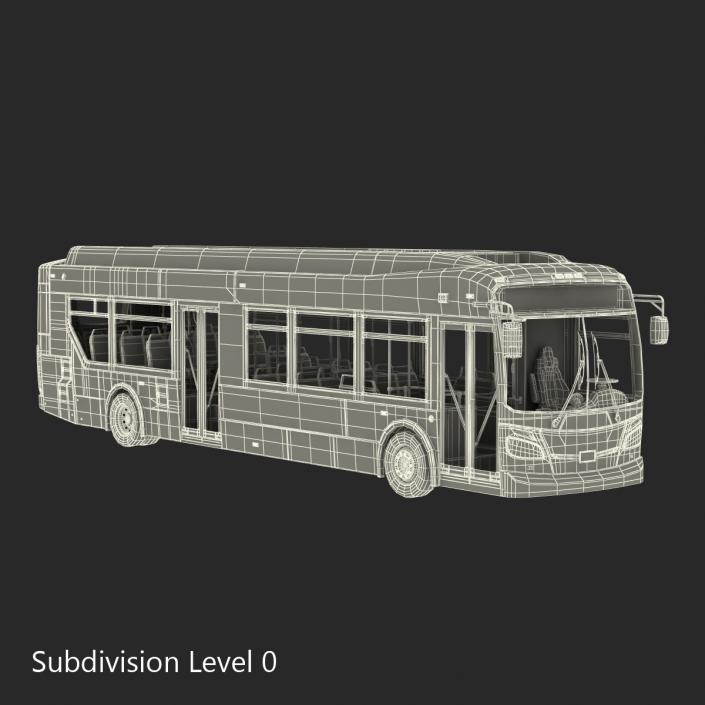 New Flyer Xcelsior XD40 Bus CTfastrak Rigged 3D model