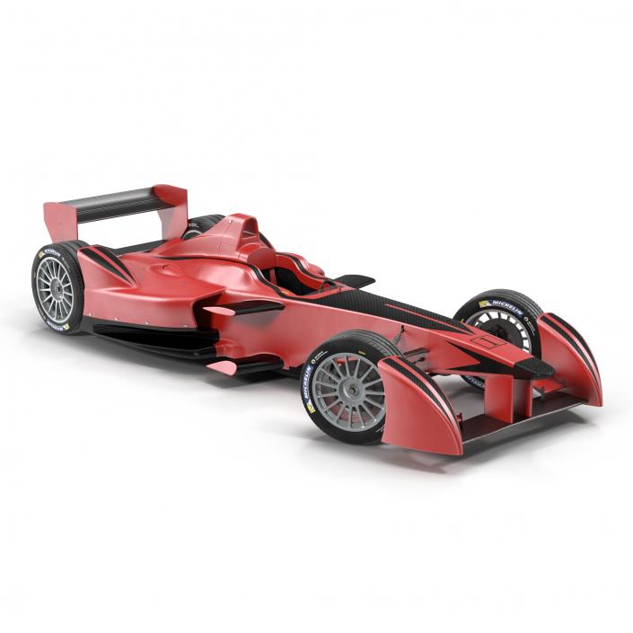 3D Formula E Race Car Generic Rigged model