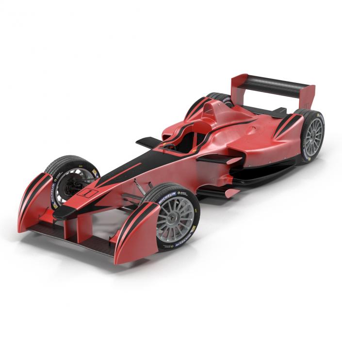 3D Formula E Race Car Generic Rigged model