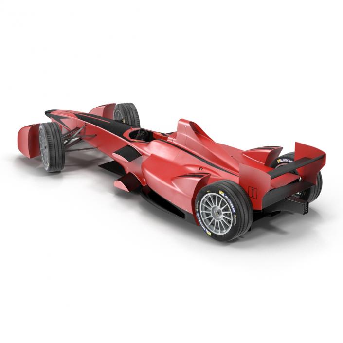 3D Formula E Race Car Generic Rigged model