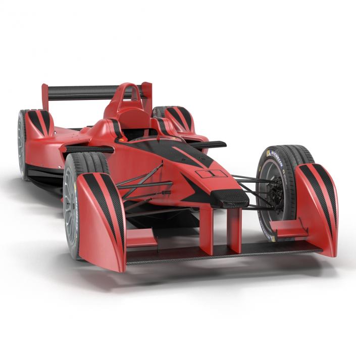 3D Formula E Race Car Generic Rigged model