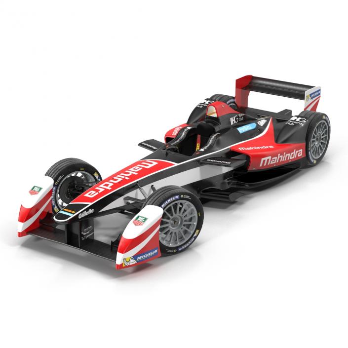 Formula E Race Car Mahindra Rigged 3D model