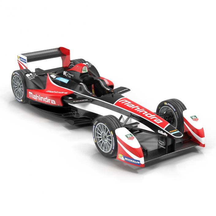 Formula E Race Car Mahindra Rigged 3D model