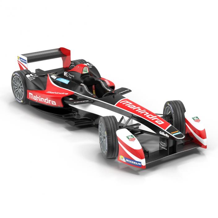 Formula E Race Car Mahindra Rigged 3D model