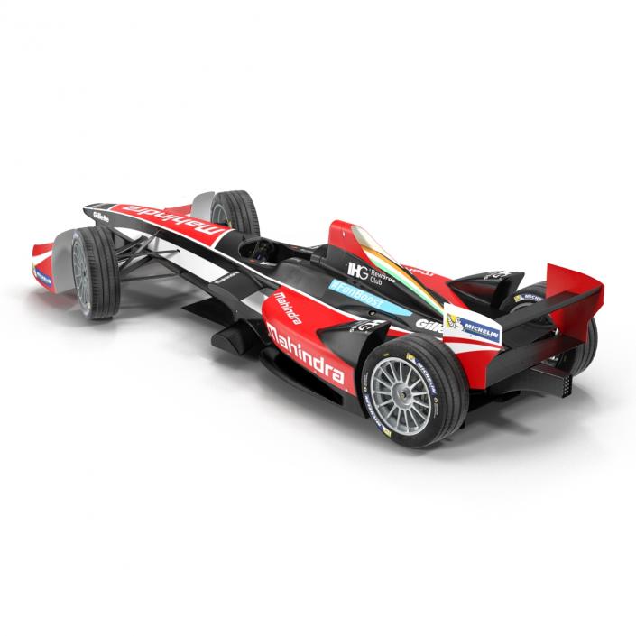 Formula E Race Car Mahindra Rigged 3D model