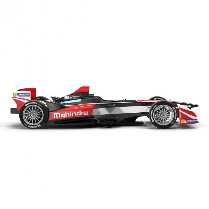 Formula E Race Car Mahindra Rigged 3D model