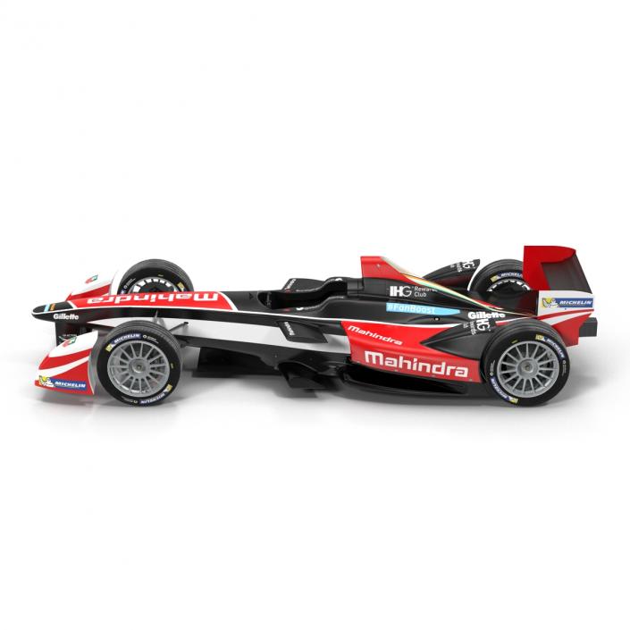 Formula E Race Car Mahindra Rigged 3D model