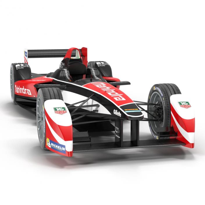 Formula E Race Car Mahindra Rigged 3D model