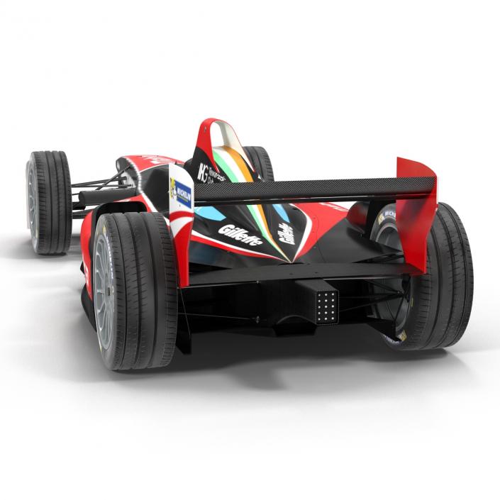 Formula E Race Car Mahindra Rigged 3D model