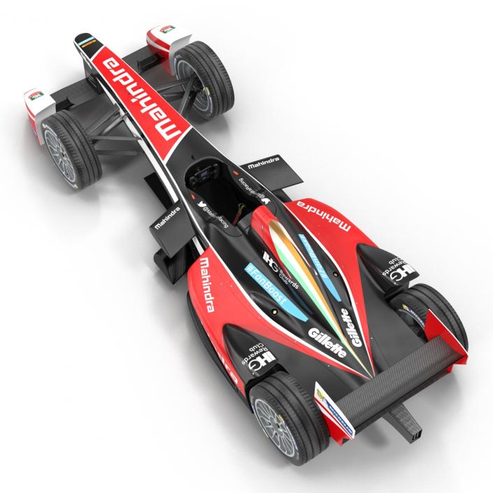 Formula E Race Car Mahindra Rigged 3D model