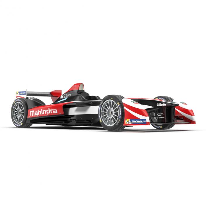 Formula E Race Car Mahindra Rigged 3D model