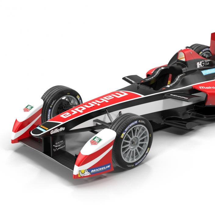 Formula E Race Car Mahindra Rigged 3D model