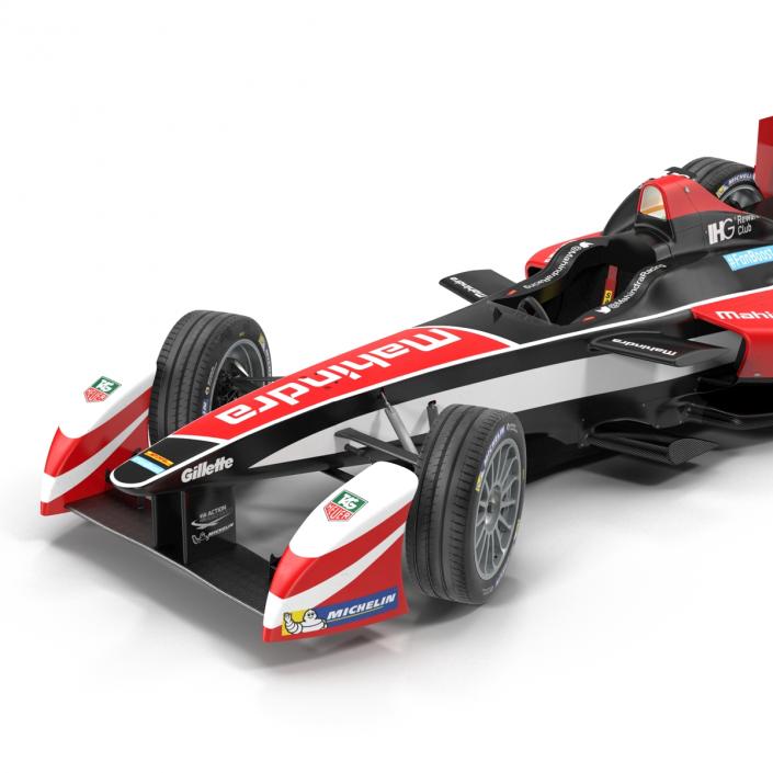 Formula E Race Car Mahindra Rigged 3D model