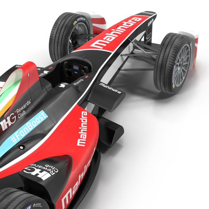 Formula E Race Car Mahindra Rigged 3D model