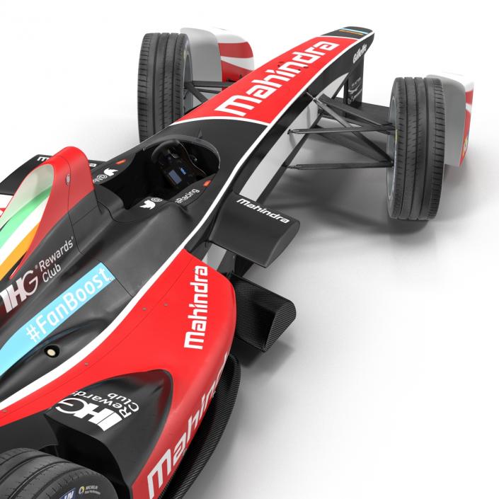 Formula E Race Car Mahindra Rigged 3D model