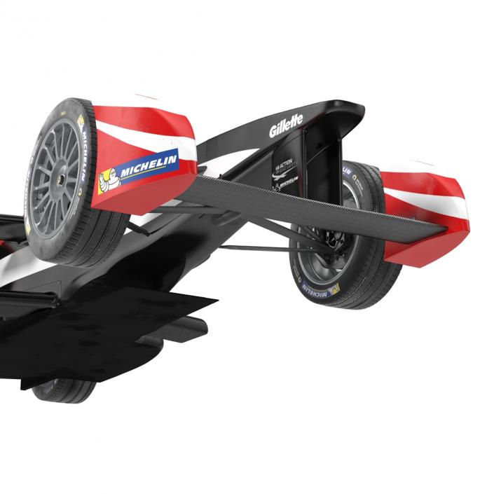 Formula E Race Car Mahindra Rigged 3D model