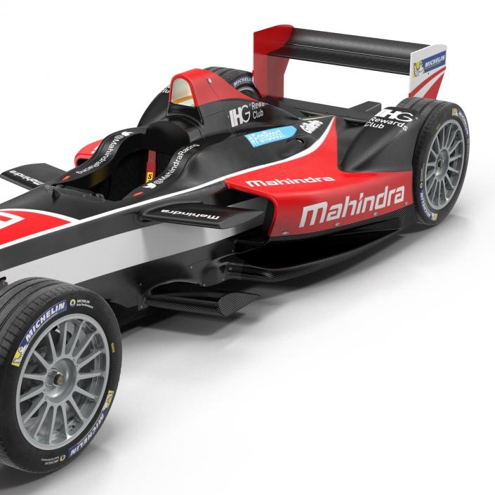 Formula E Race Car Mahindra Rigged 3D model