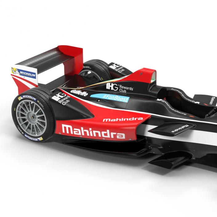 Formula E Race Car Mahindra Rigged 3D model