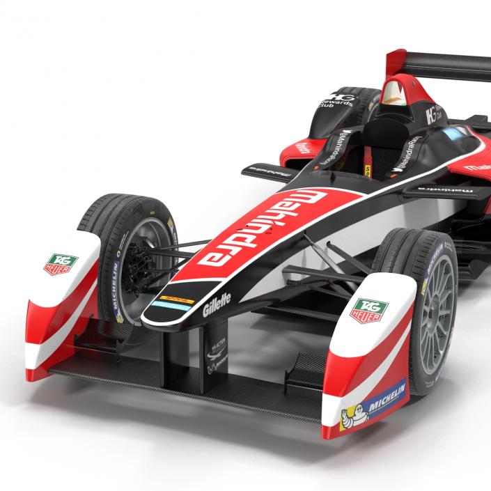 Formula E Race Car Mahindra Rigged 3D model