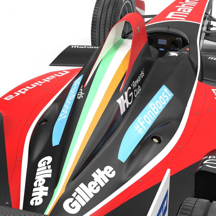 Formula E Race Car Mahindra Rigged 3D model