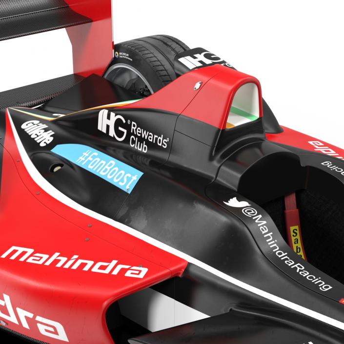 Formula E Race Car Mahindra Rigged 3D model