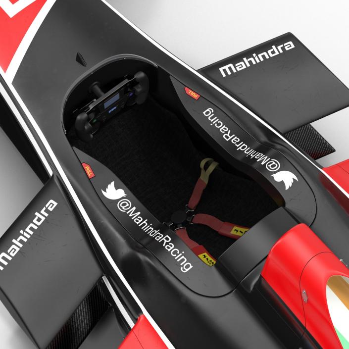 Formula E Race Car Mahindra Rigged 3D model