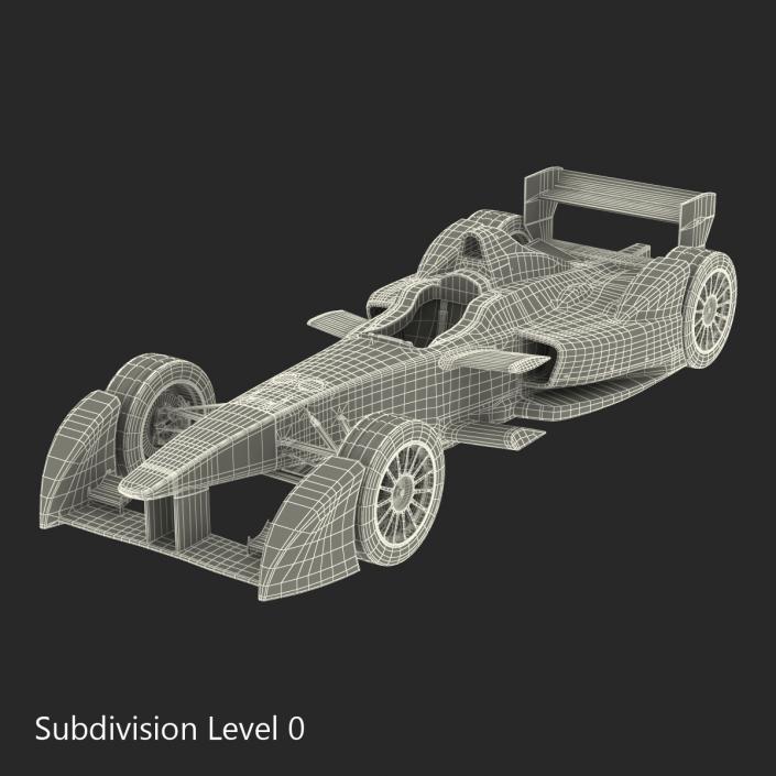 Formula E Race Car Mahindra Rigged 3D model