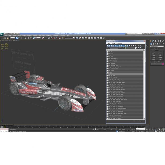 Formula E Race Car Mahindra Rigged 3D model