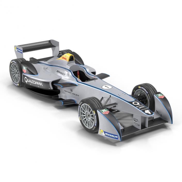 Formula E Race Car Qualcomm 3D