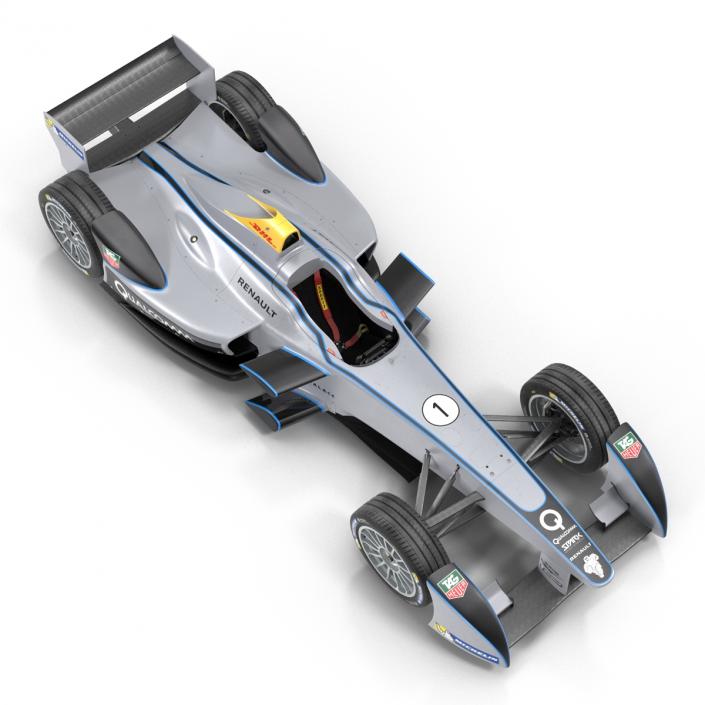 Formula E Race Car Qualcomm 3D