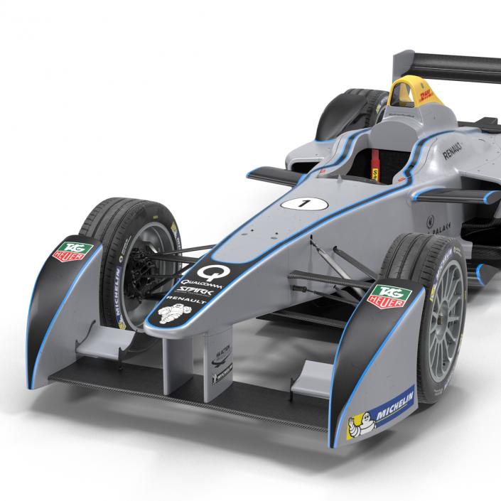 Formula E Race Car Qualcomm 3D