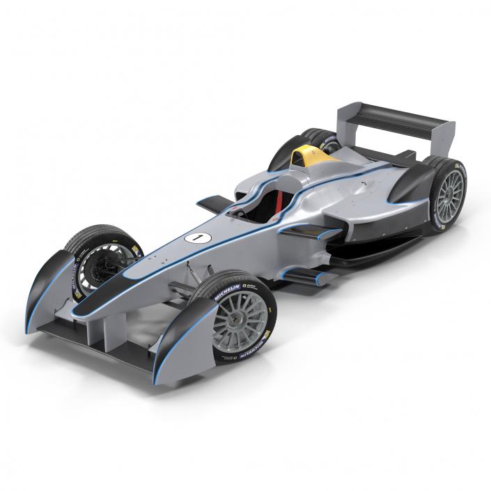 3D model Formula E Race Car Generic 3 Rigged