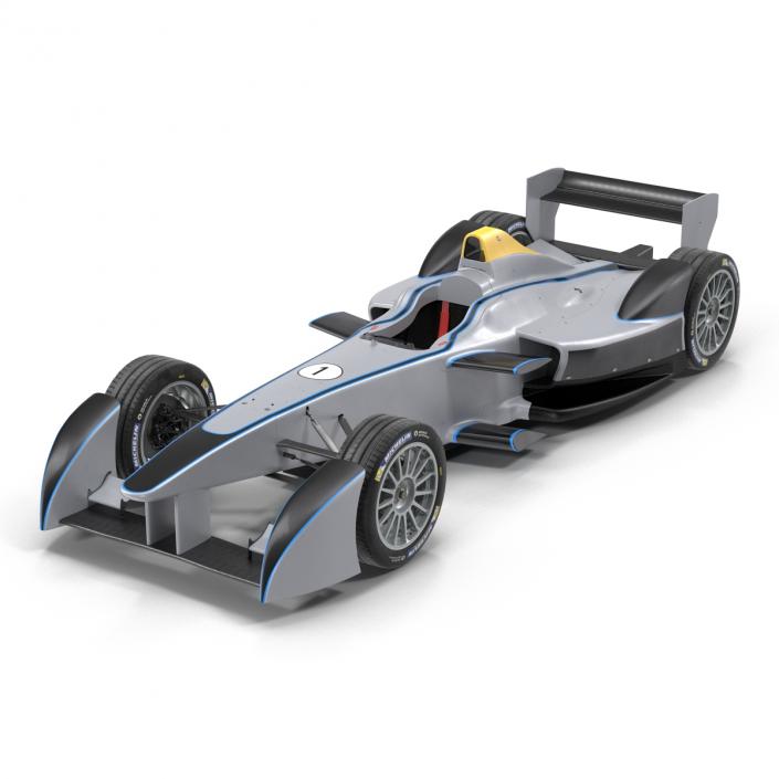 3D model Formula E Race Car Generic 3 Rigged