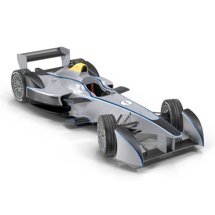 3D model Formula E Race Car Generic 3 Rigged