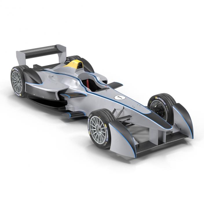 3D model Formula E Race Car Generic 3 Rigged