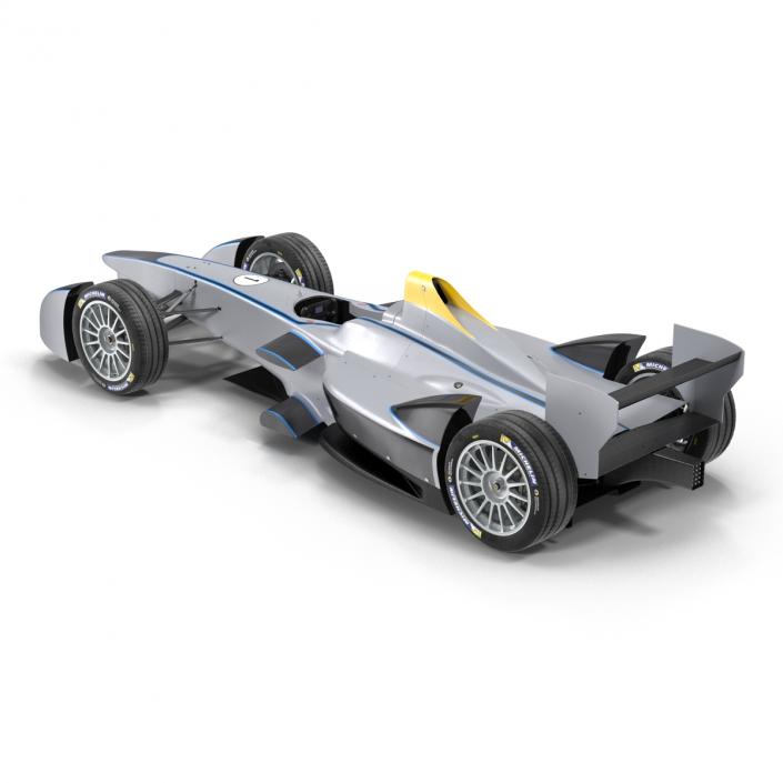 3D model Formula E Race Car Generic 3 Rigged