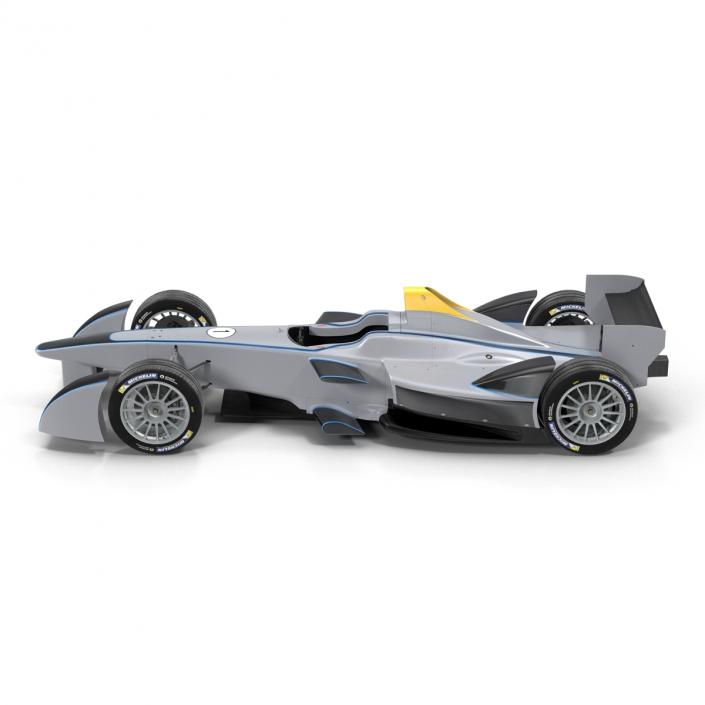 3D model Formula E Race Car Generic 3 Rigged