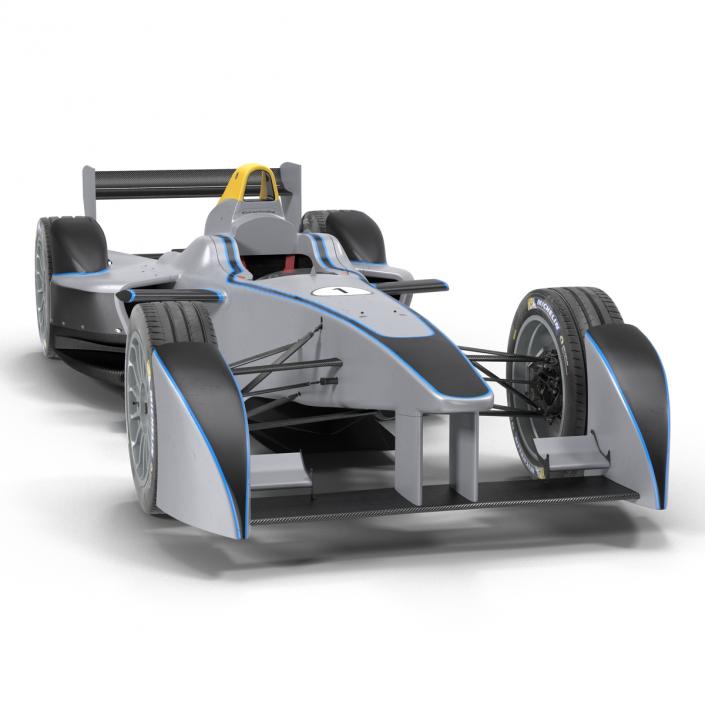 3D model Formula E Race Car Generic 3 Rigged