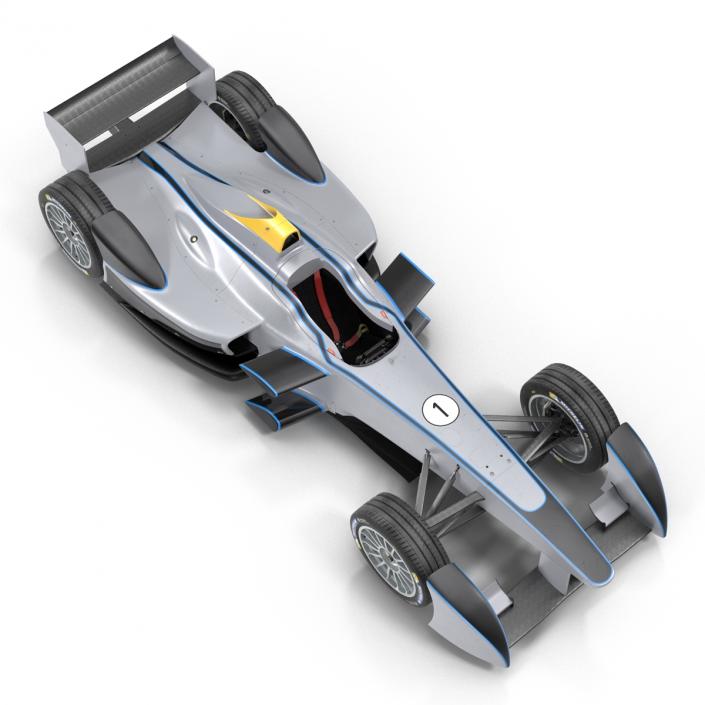 3D model Formula E Race Car Generic 3 Rigged